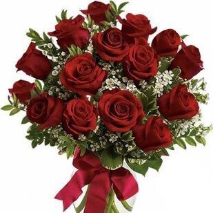 15 red roses with greenery | Flower Delivery to Batumi