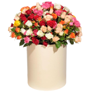 Mixed roses in a hatbox | Flower Delivery to Batumi