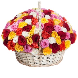 51 colorful roses in the basket | Flower Delivery to Batumi